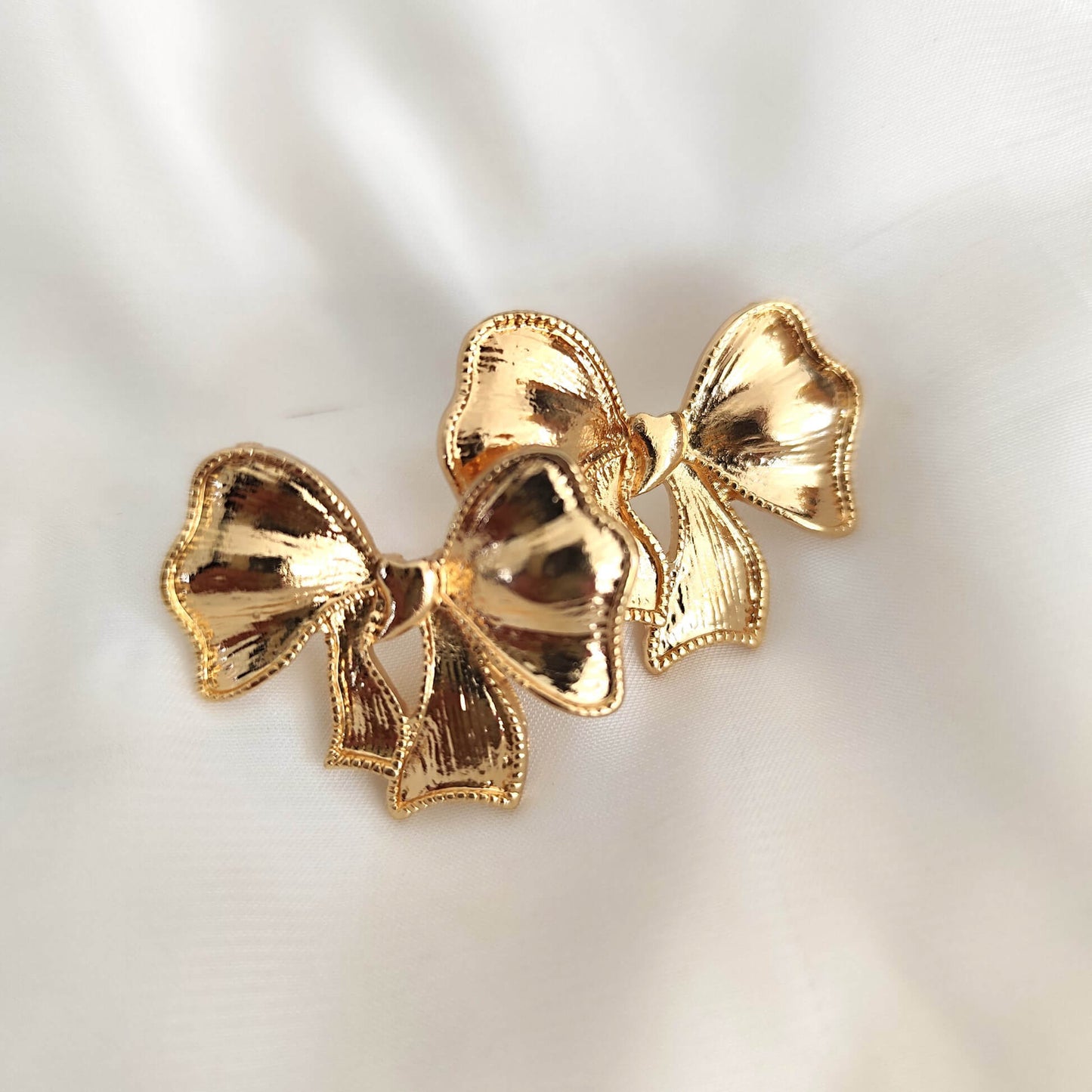 Golden Anti Tarnish Bow Earrings