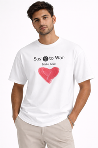 FO Make Love Drop-Shoulder Tee – White