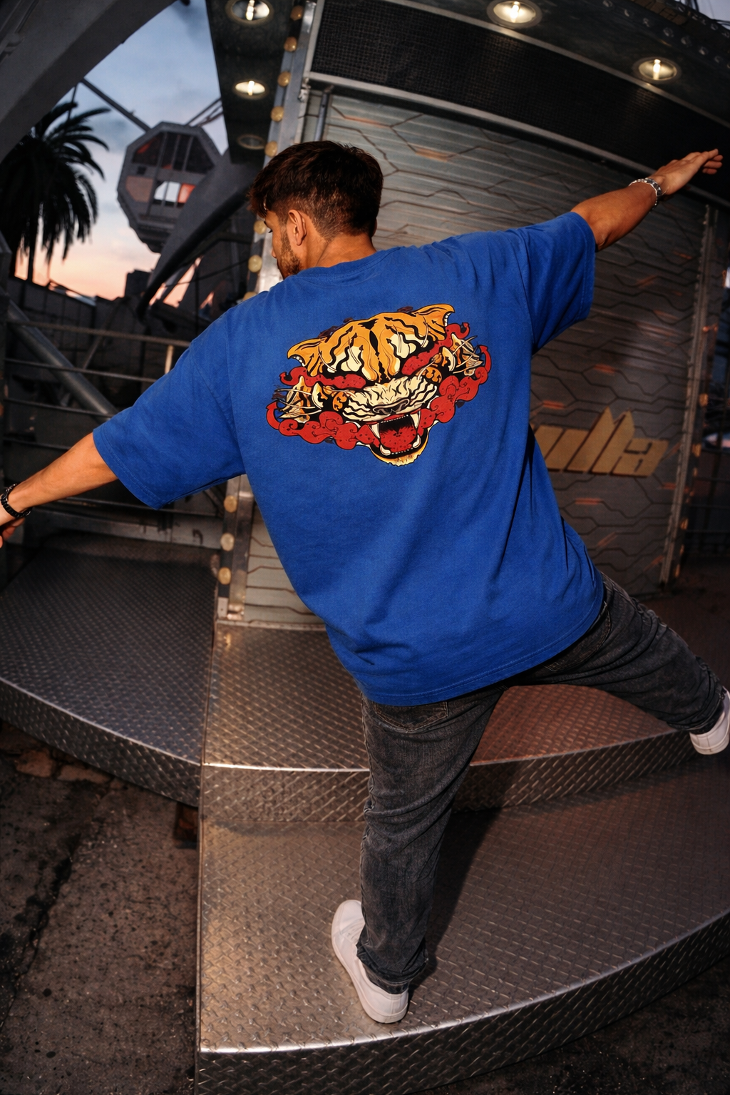 FO Tiger Drop-Shoulder Tee – Ink Blue