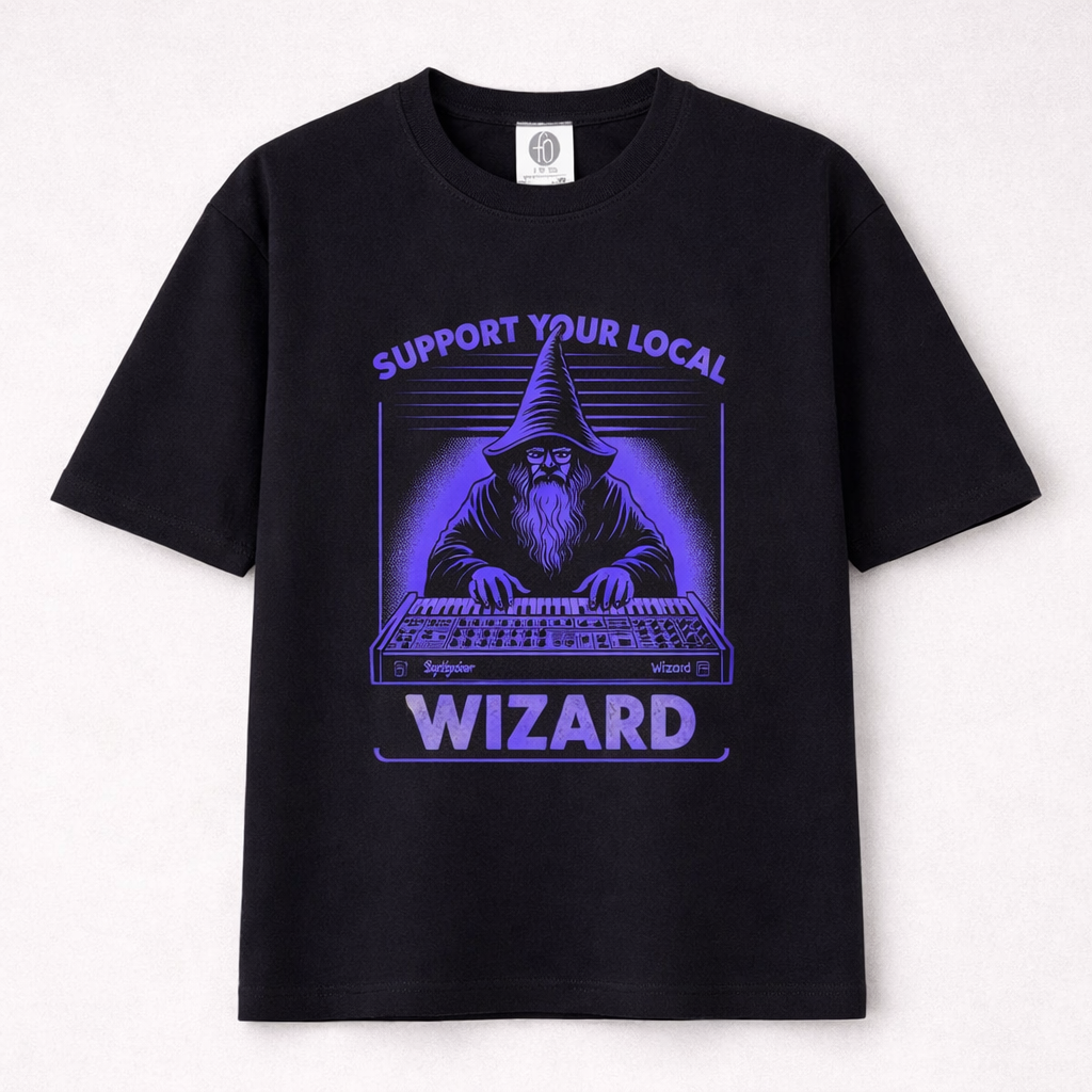 FO Support your local Wizard Graphic Tee - Black