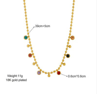 Multi colour stone beads chain neckpiece