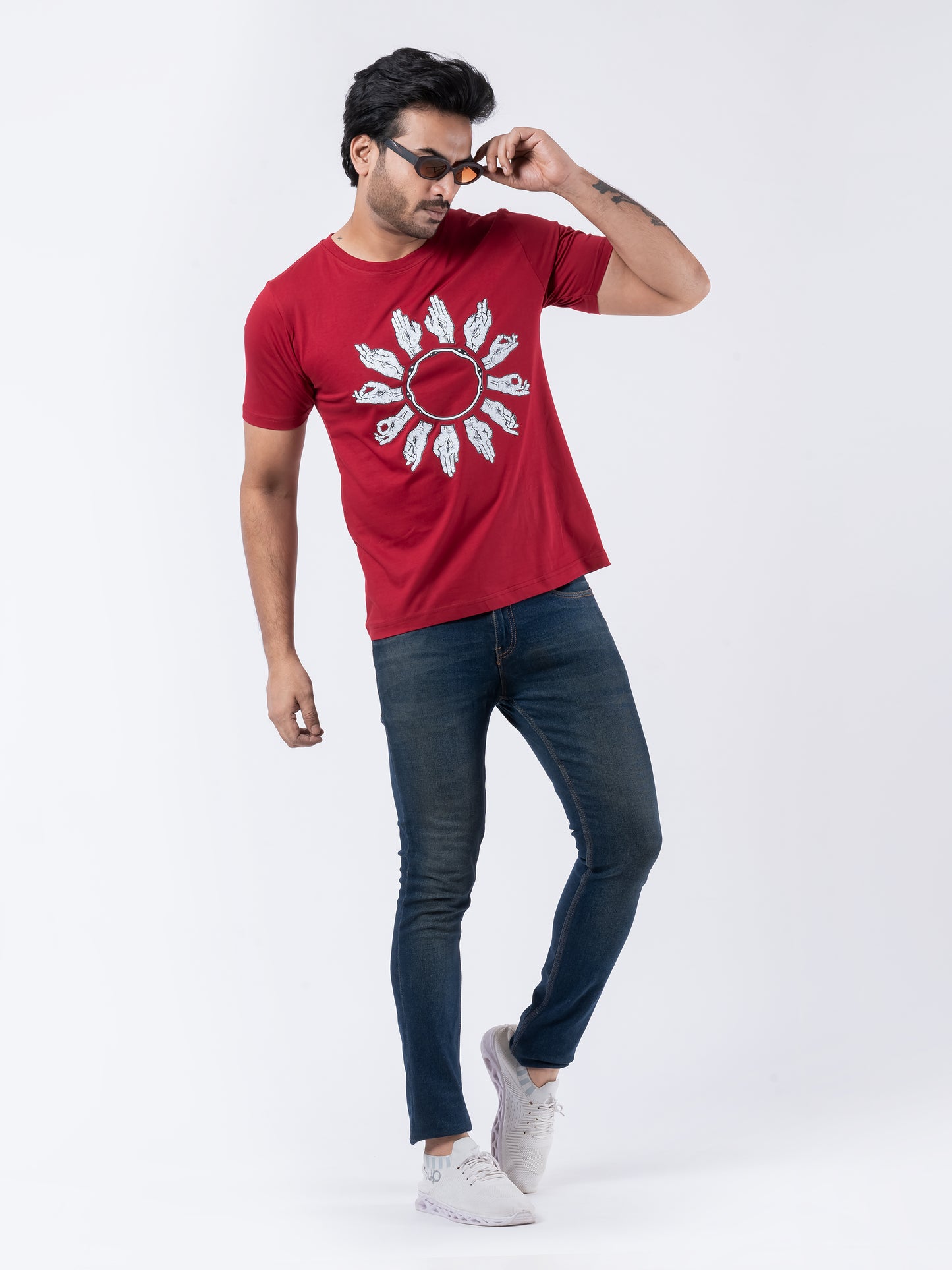 Solar Mudra Mandala Cotton Printed T-shirt