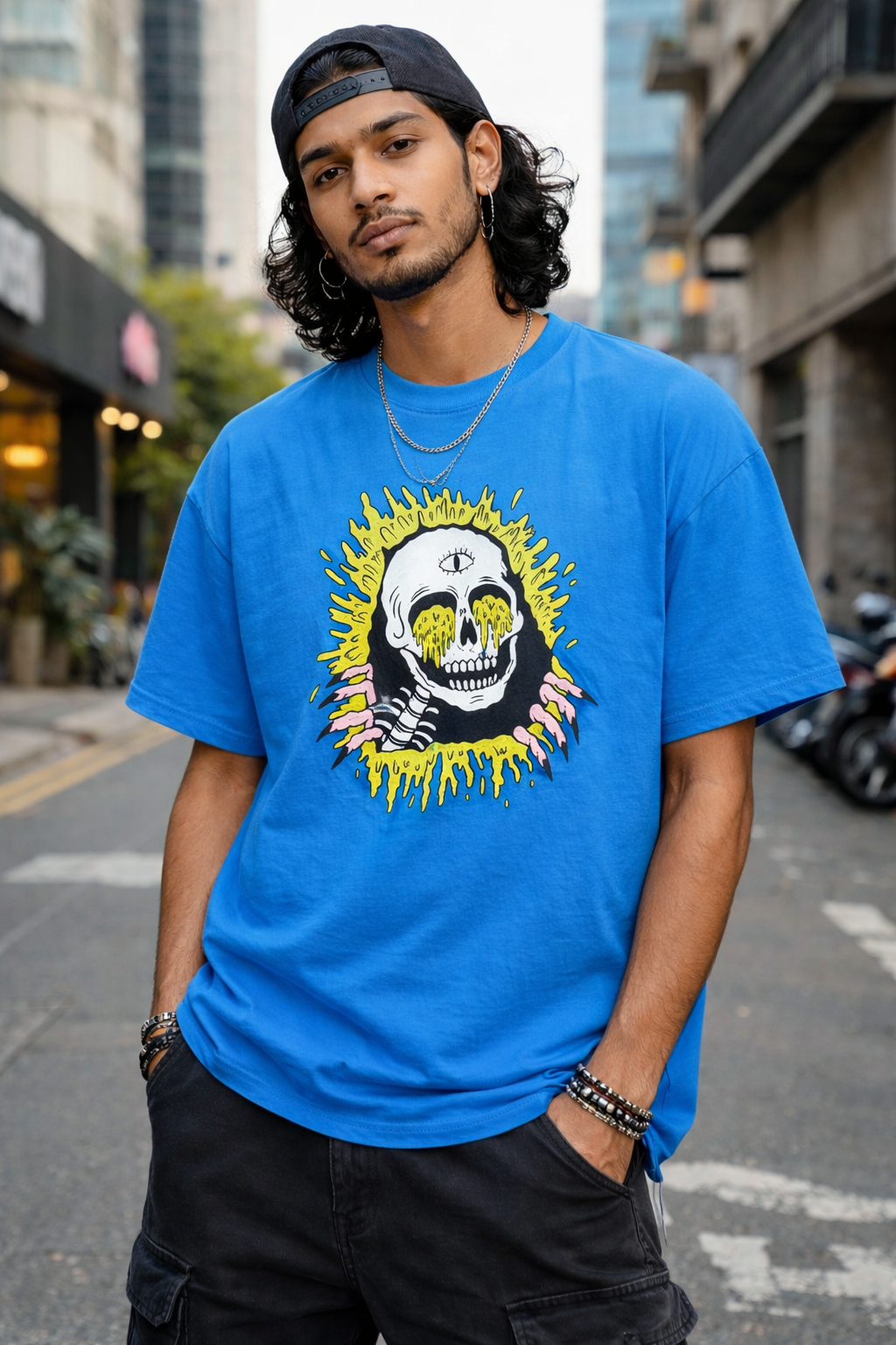 FO Golden Grin Cotton Drop-Shoulder Tshirt