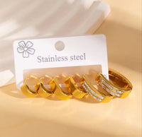 Anti tarnish hoops 3 pair set
