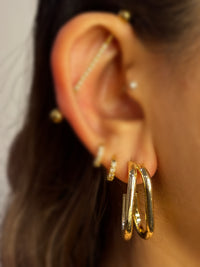 FO Dual Gleam Anti Tarnish Golden Earrings