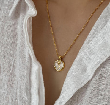 Rose Enamel Anti Tarnish Neckpiece