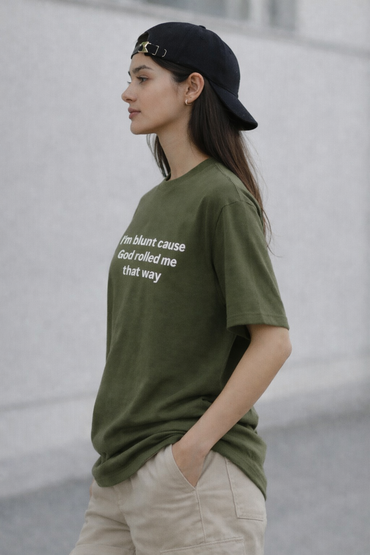 I’m Blunt Oversized Tee – Olive Green