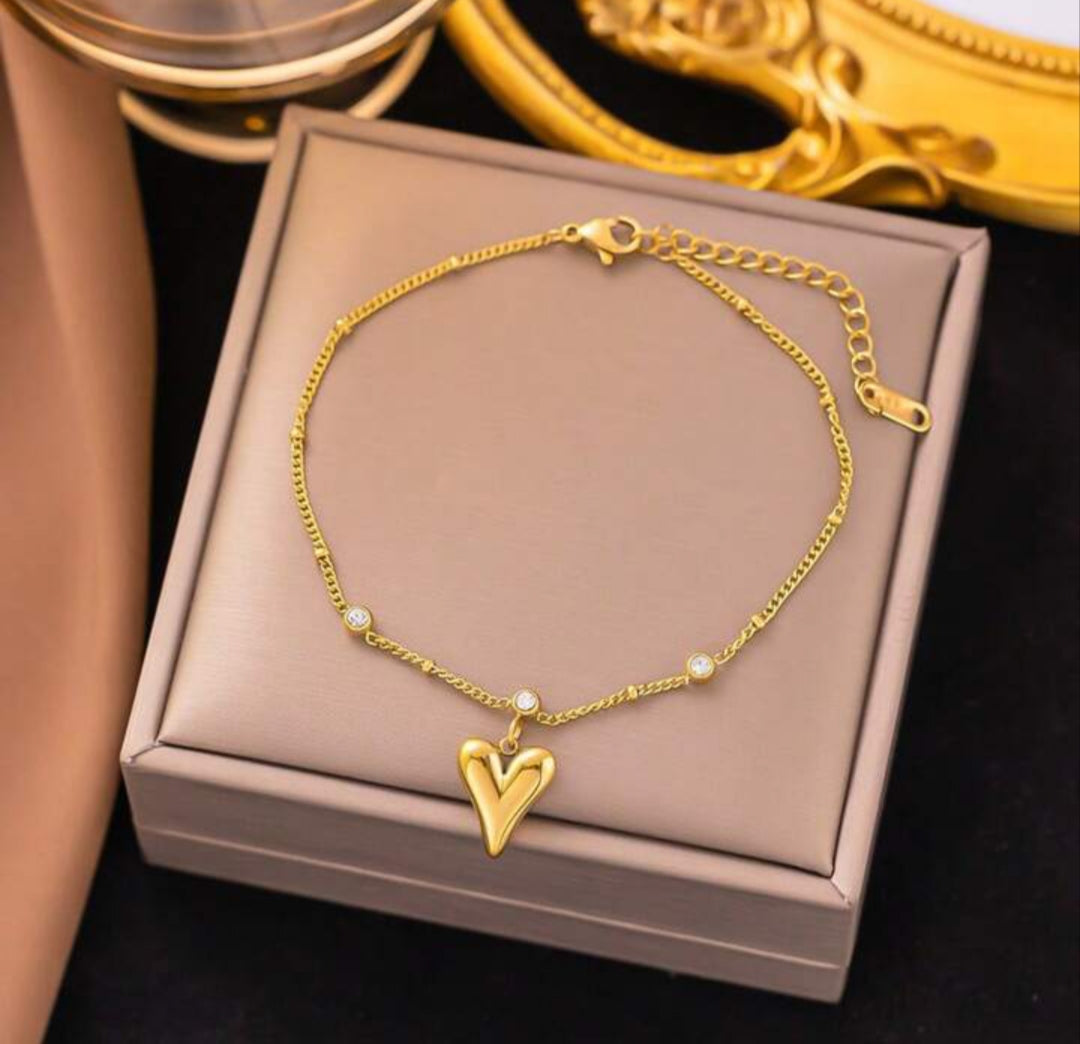 Heart Drop Stone Bracelet
