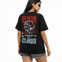 FO Demon Claws Oversized Back Printed Tee - Black