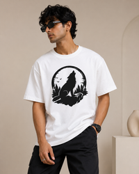 Lunar Wolf Oversized Graphic T-Shirt