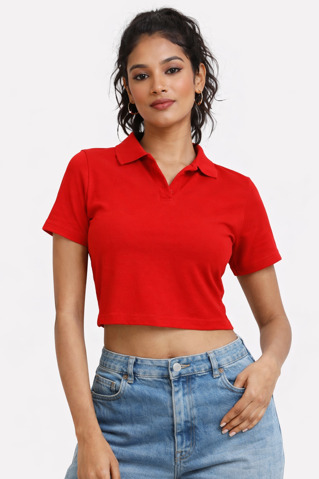 FO Polo Neck Crop Top