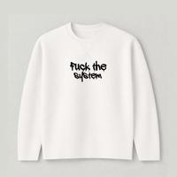 Rebel Script Drop Shoulder Sweatshirt - White