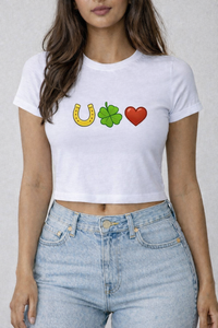 FO Lucky in Love Cropped Baby Tee