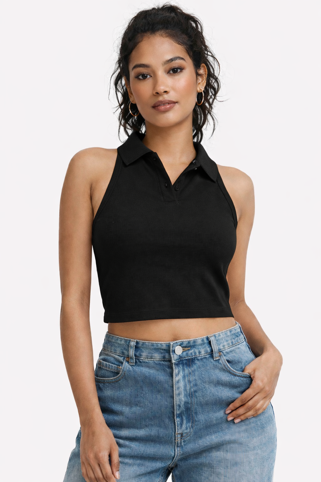 Sleeveless Black Top