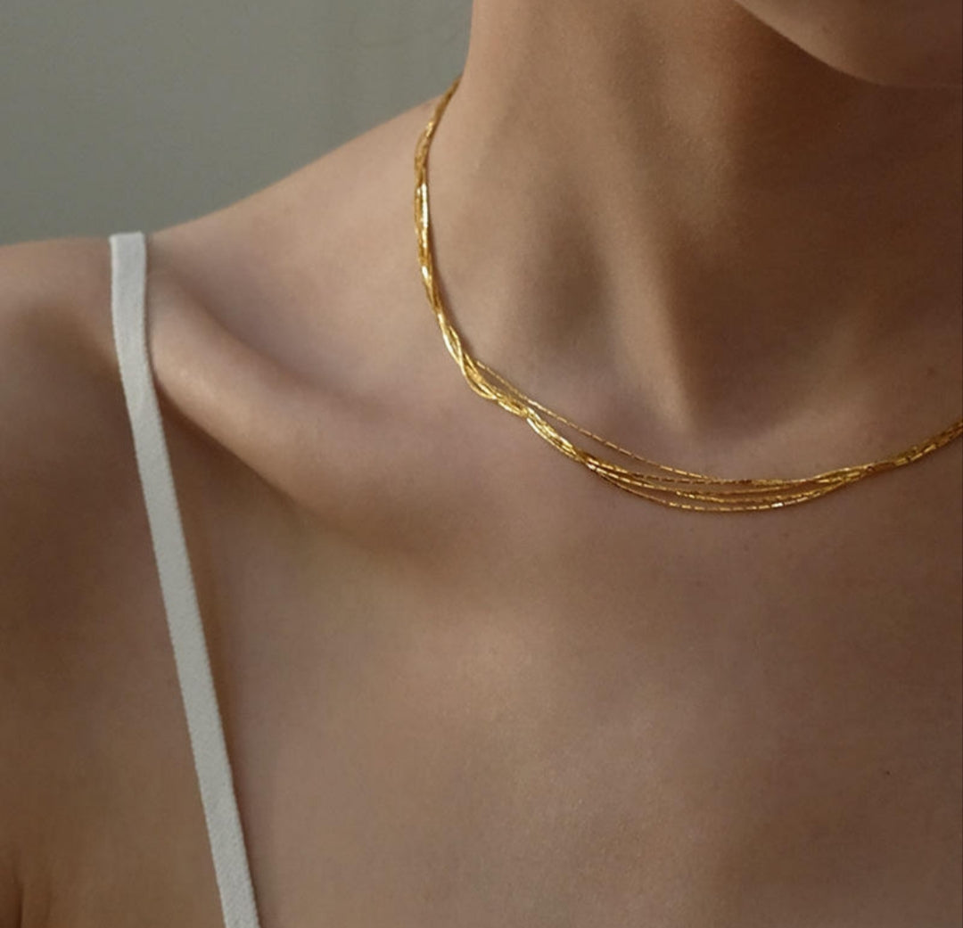 Multi Layer Chain Anti Tarnish Neckpiece
