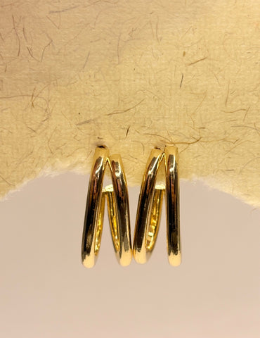 FO Dual Gleam Anti Tarnish Golden Earrings