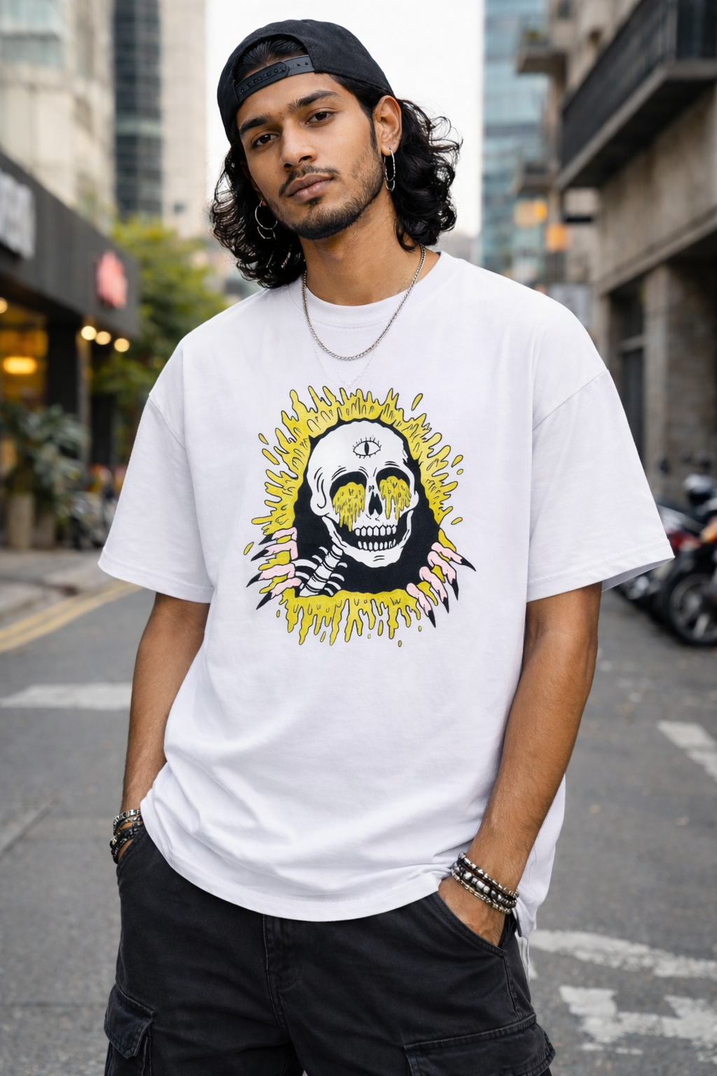 FO Golden Grin Cotton Drop-Shoulder Tshirt