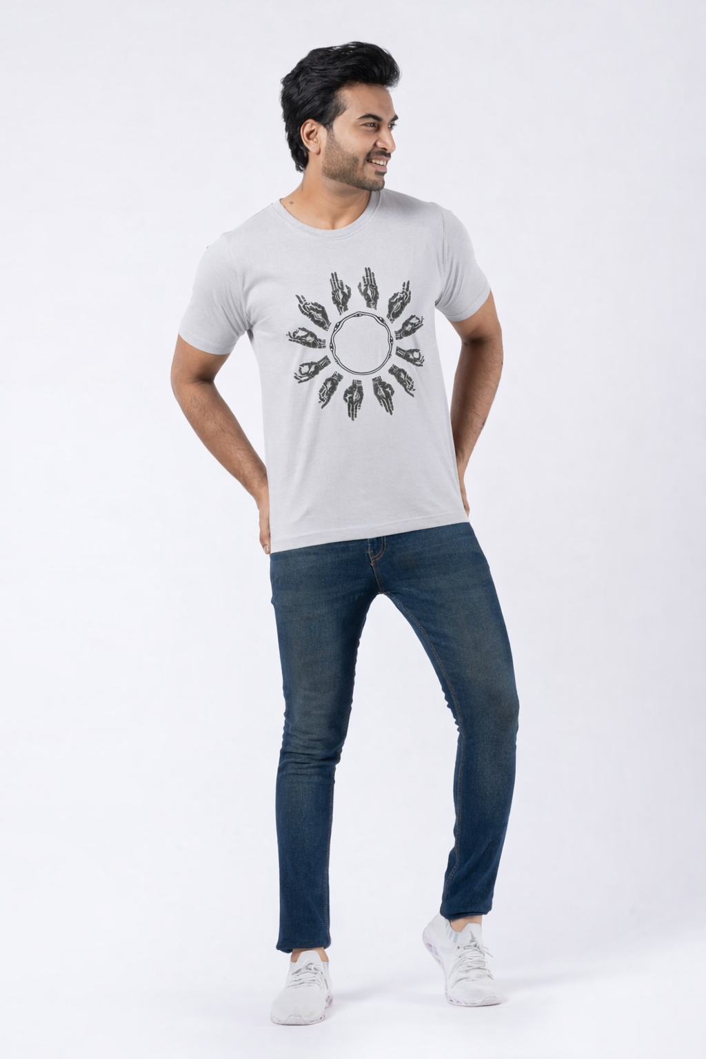 Solar Mudra Mandala Cotton Printed T-shirt
