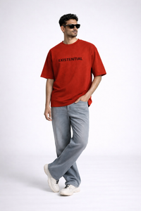 FO Existential drop-shoulder tee - Red