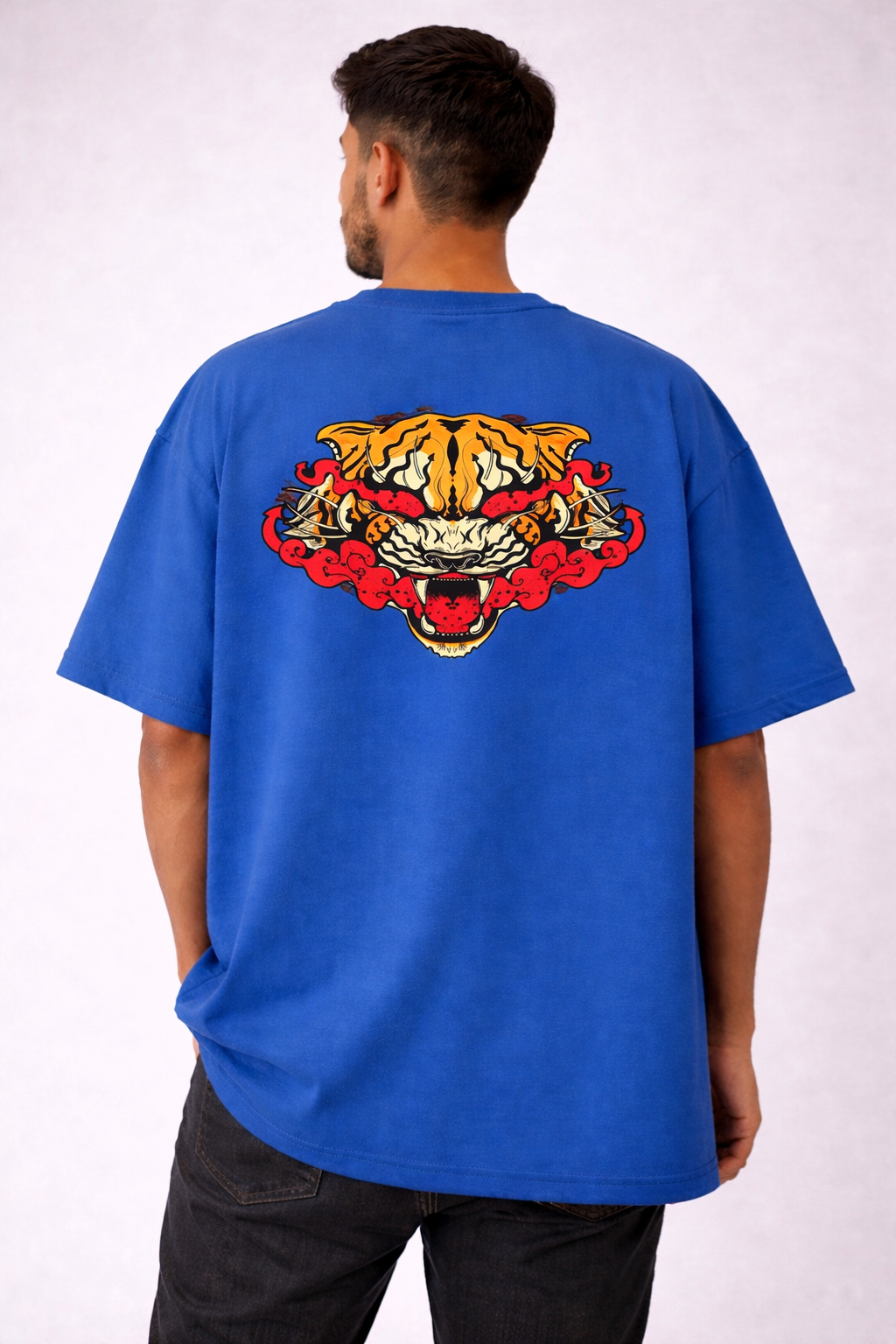 FO Tiger Drop-Shoulder Tee – Ink Blue