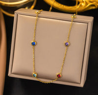 Multi colour stone charms neckpiece