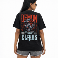 FO Demon Claws Oversized Back Printed Tee - Black