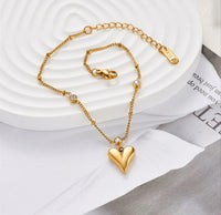 Heart Drop Stone Bracelet