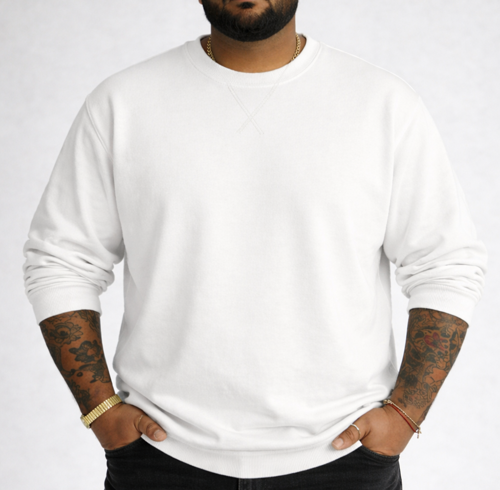 FO Perspective Back Printed Drop-Shoulder Sweatshirt - White