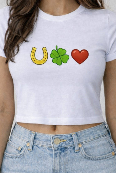 FO Lucky in Love Cropped Baby Tee
