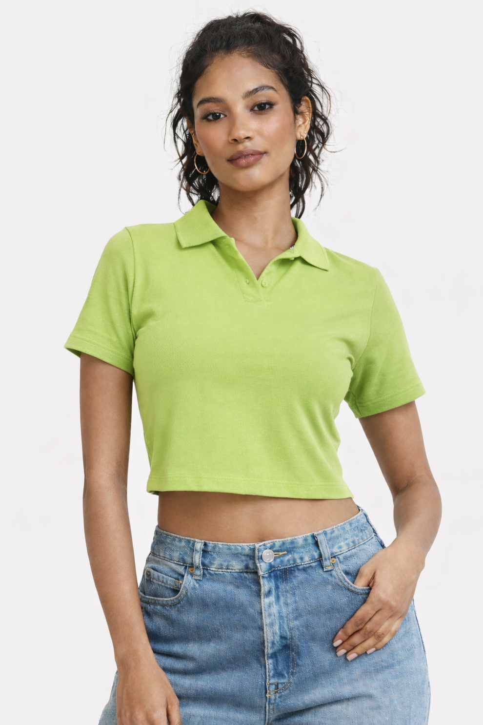 FO Polo Neck Crop Top