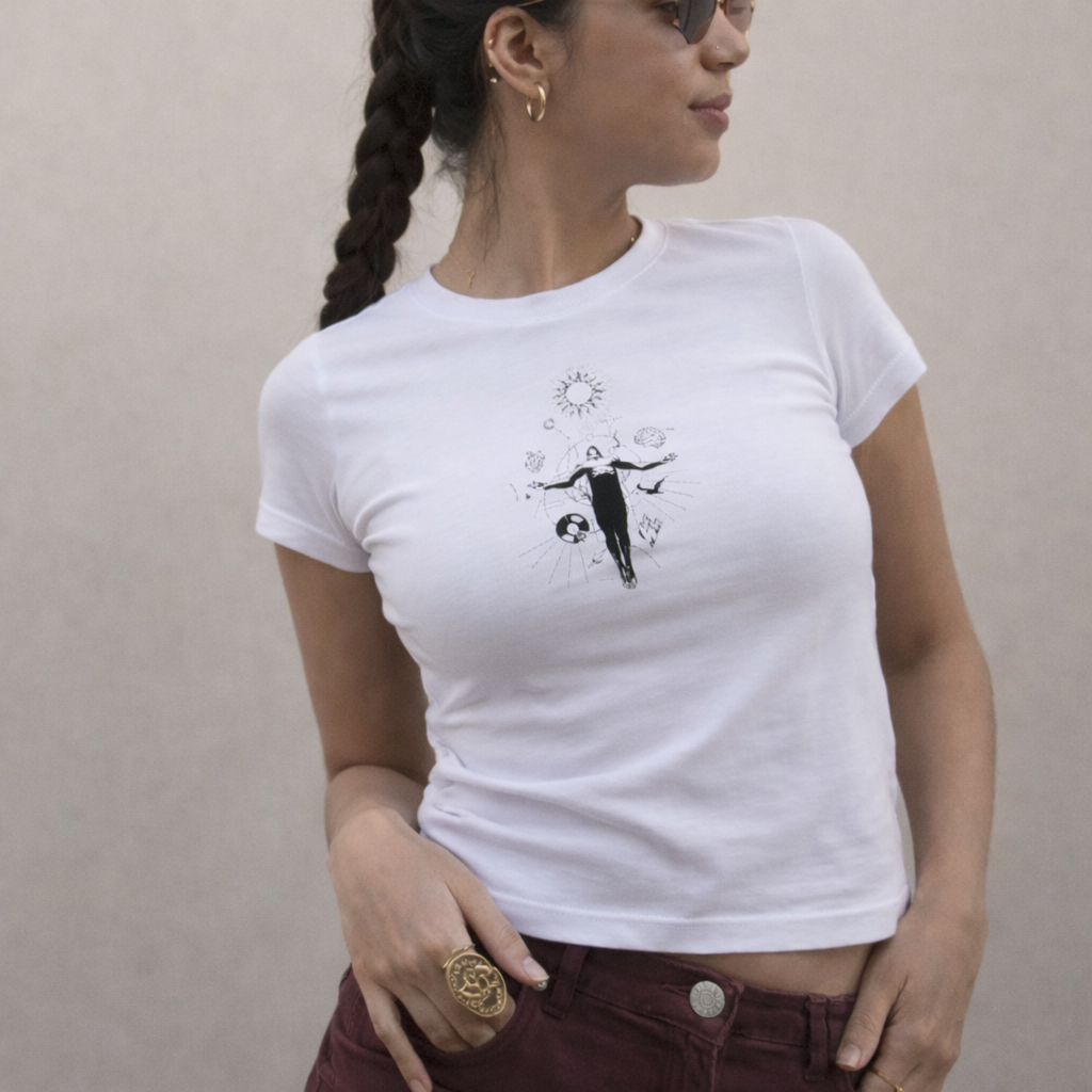 FO Celestial Balance Baby Tee – White