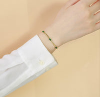 Green AD Zircon Snake Chain Bracelet