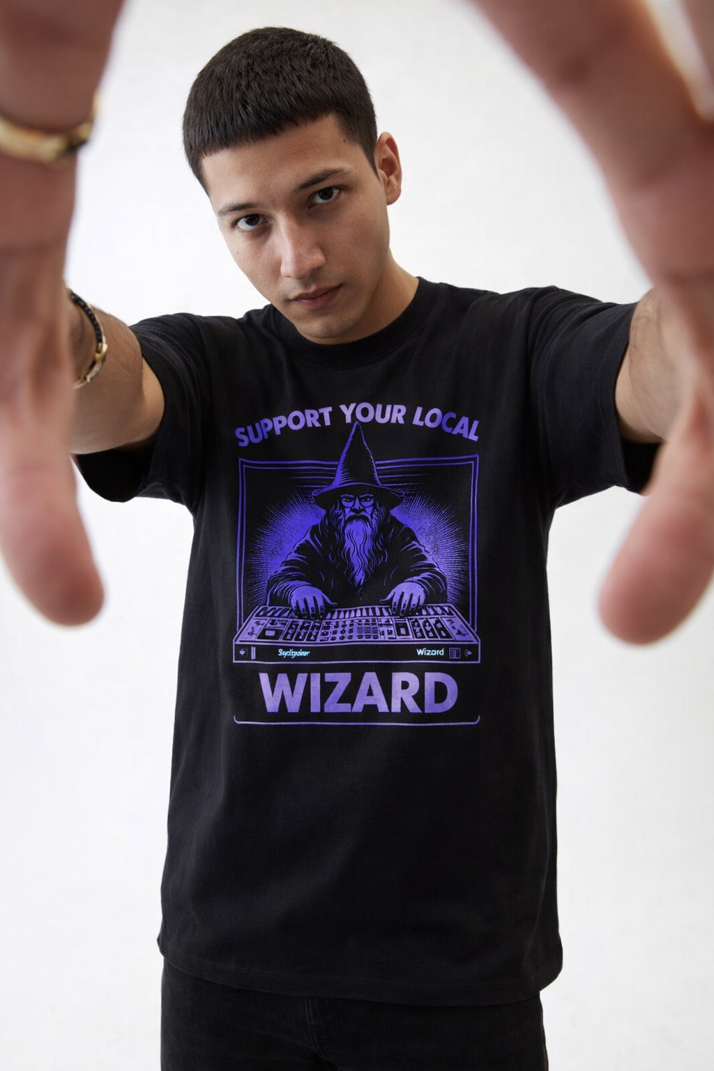 FO Support your local Wizard Graphic Tee - Black