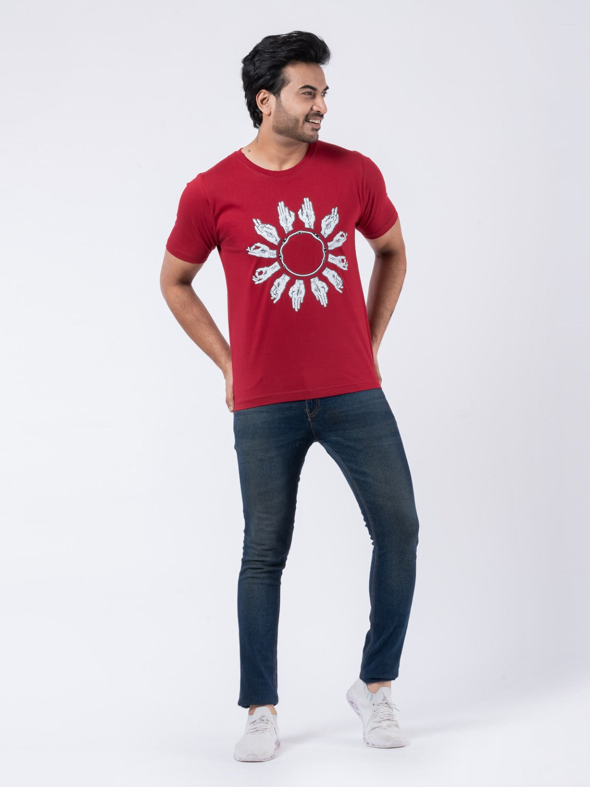 Solar Mudra Mandala Cotton Printed T-shirt