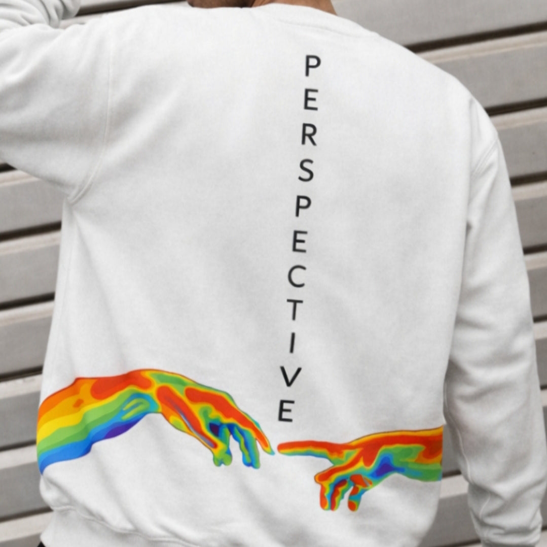 FO Perspective Back Printed Drop-Shoulder Sweatshirt - White