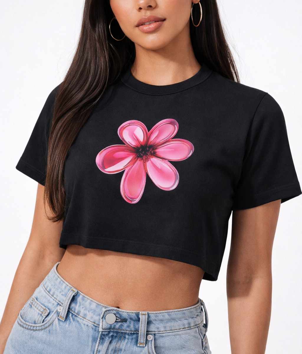 FO Bloom Crop Top  – Black