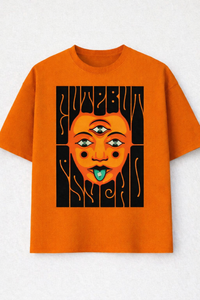 Cute But Psycho Drop-Shoulder Tee - Orange