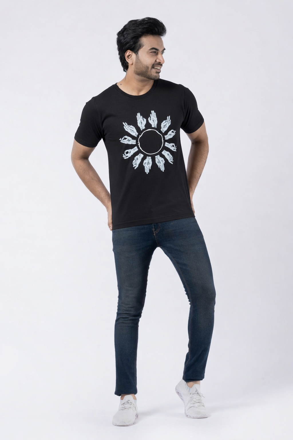 Solar Mudra Mandala Cotton Printed T-shirt