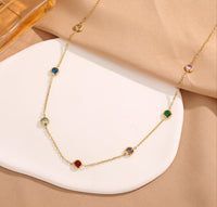 Multi colour stone charms neckpiece