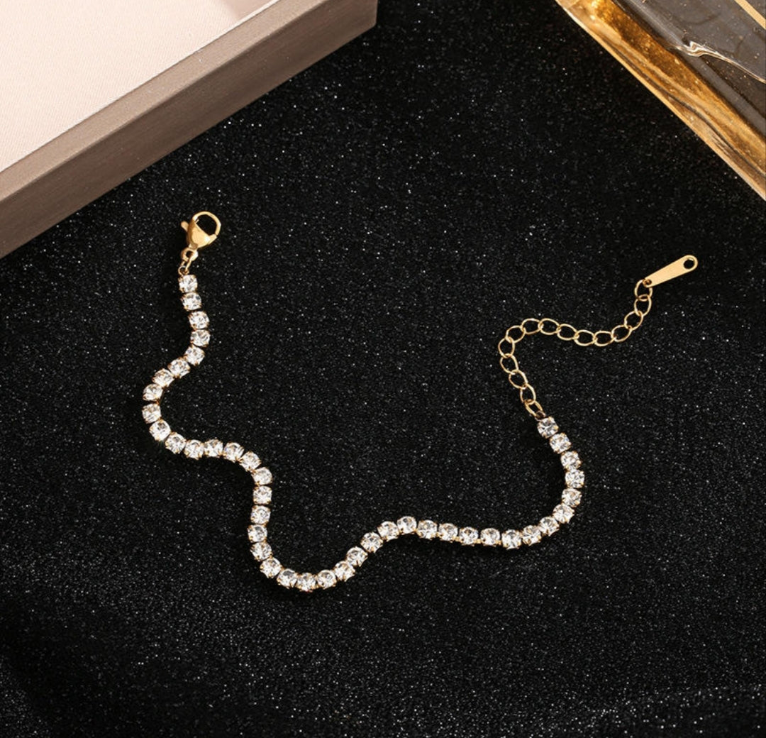 AD Zircon Anti Tarnish Tennis Bracelet