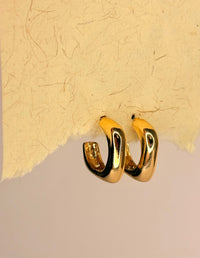 FO Curved Anti Tarnish Golden Hoops