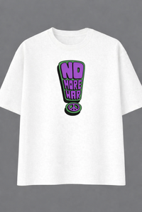 FO Say No To War Graphic Printed Oversized Tee - White