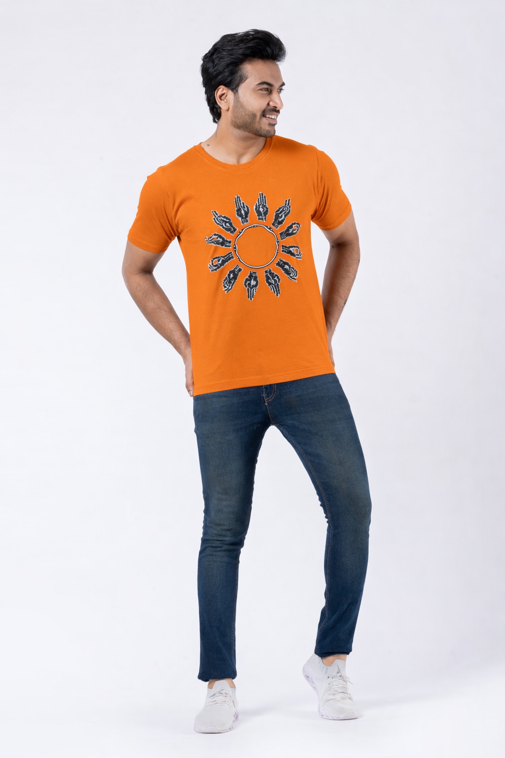Solar Mudra Mandala Cotton Printed T-shirt
