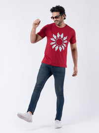 Solar Mudra Mandala Cotton Printed T-shirt