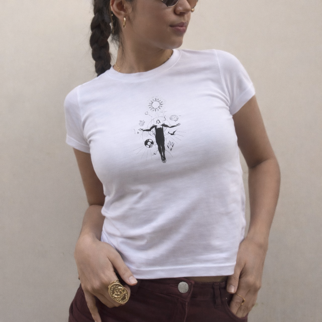 FO Celestial Balance Baby Tee – White