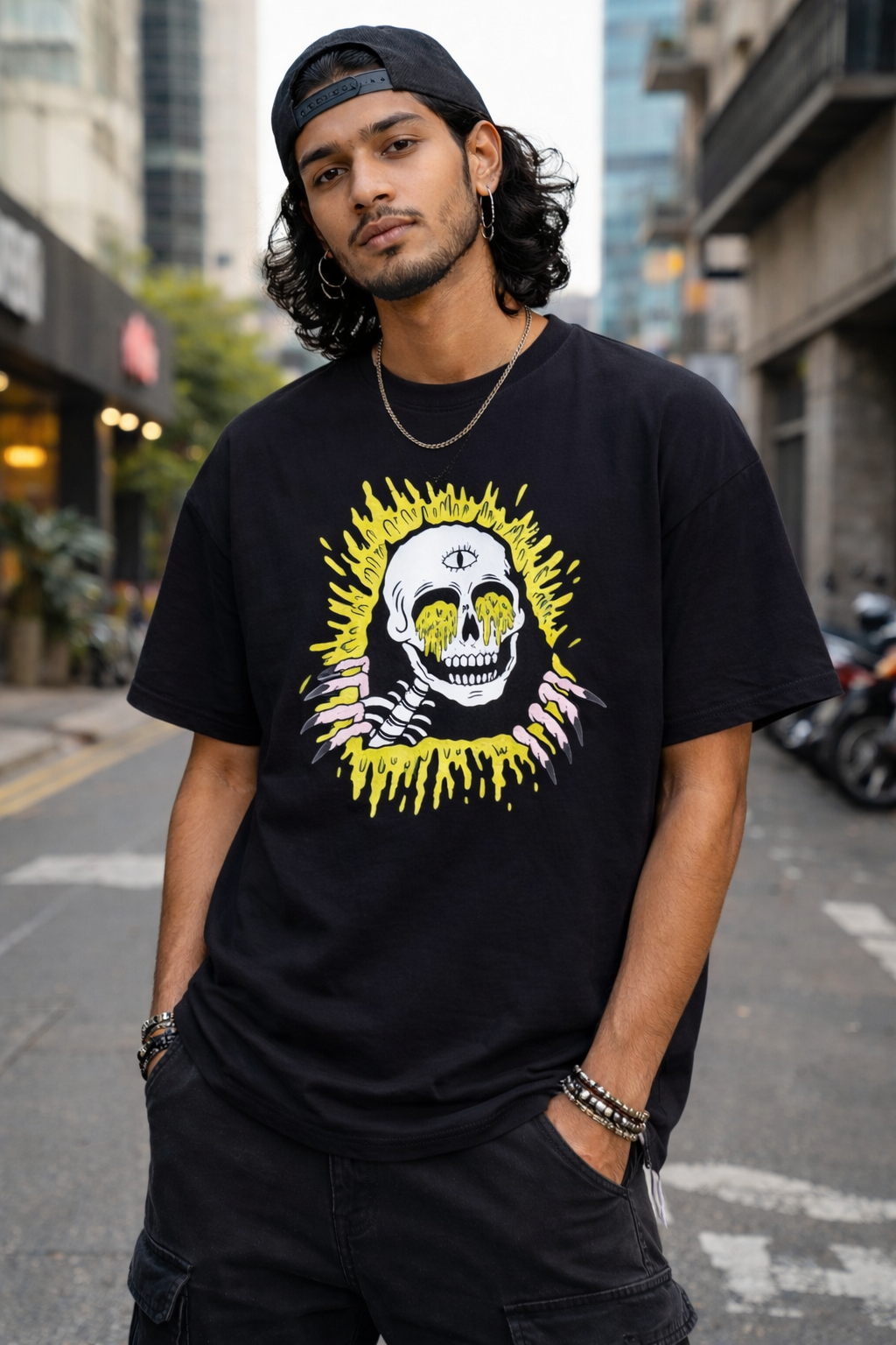 FO Golden Grin Cotton Drop-Shoulder Tshirt
